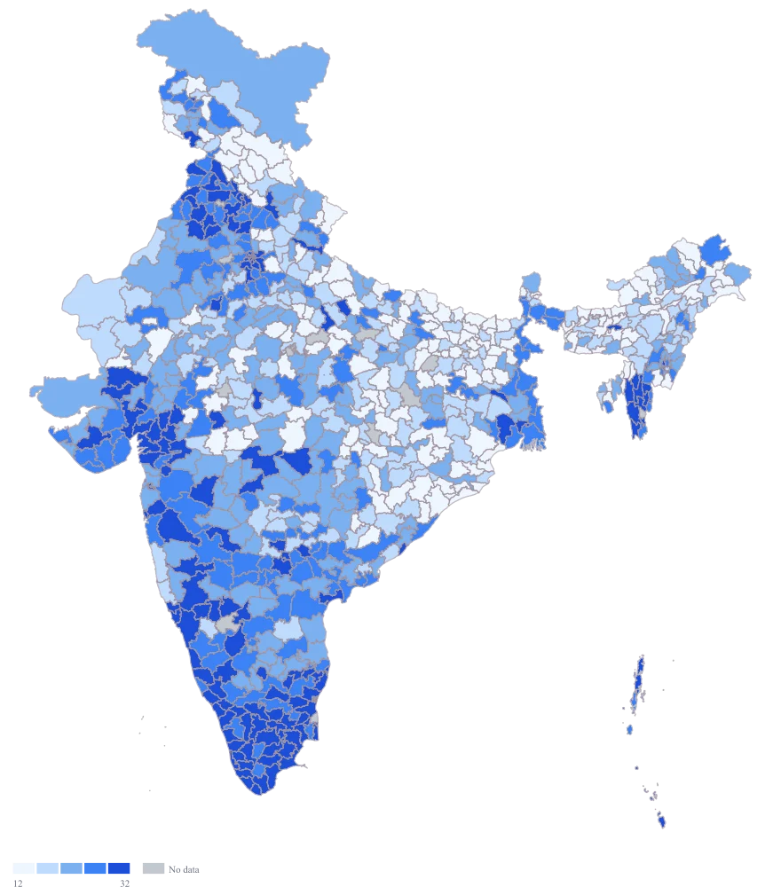 Census Data Map of India by District: Step 3 — the numbers, on defaults