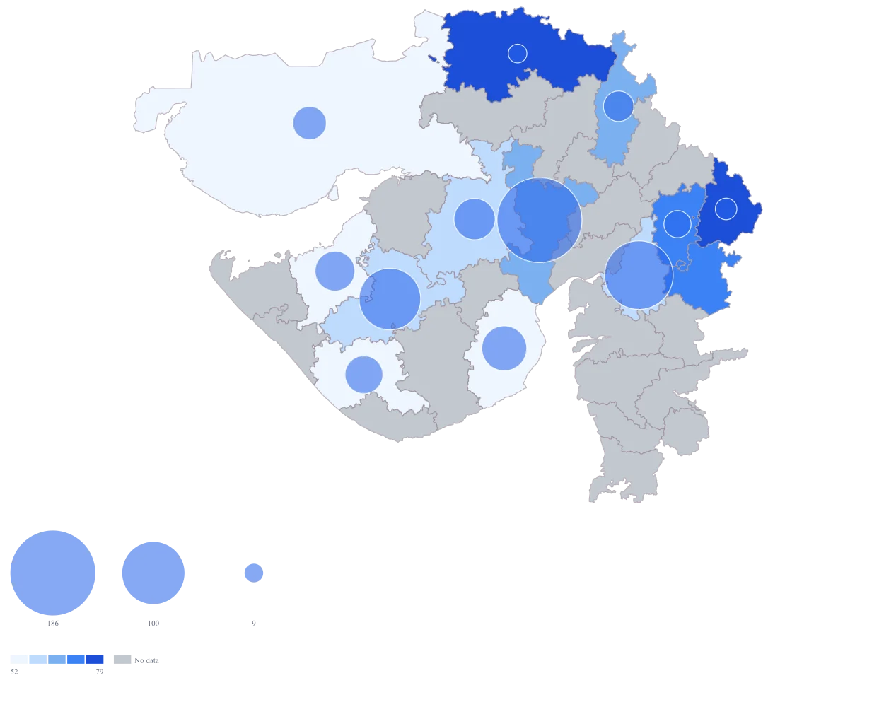 Coverage vs Demand Map of India: Step 3 — the numbers, on defaults