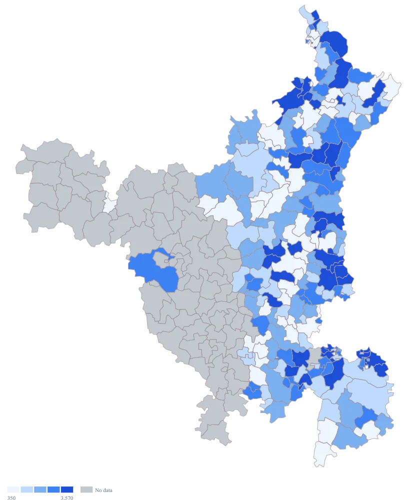 Delivery Volume Map by PIN Code: Step 3 — the numbers, on defaults