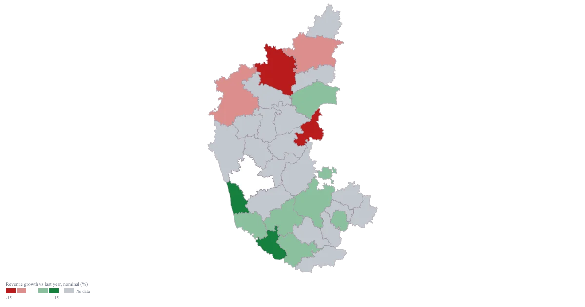 Growth Rate Map of Karnataka by District — the finished map