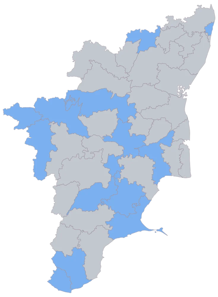 Health Facility Map of India by District: Step 2 — the areas your sheet reached