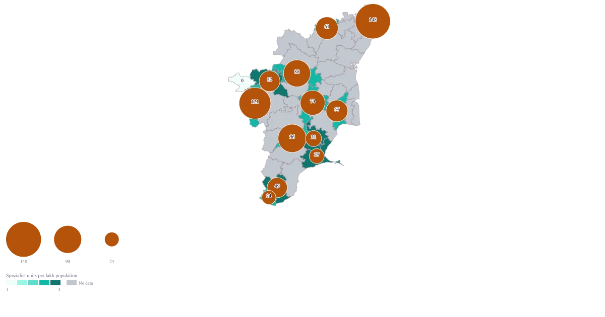 Health Facility Map of India by District — the finished map