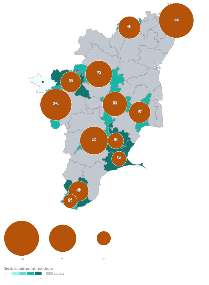 Health Facility Map of India by District: the finished map, drawn from the worked example below