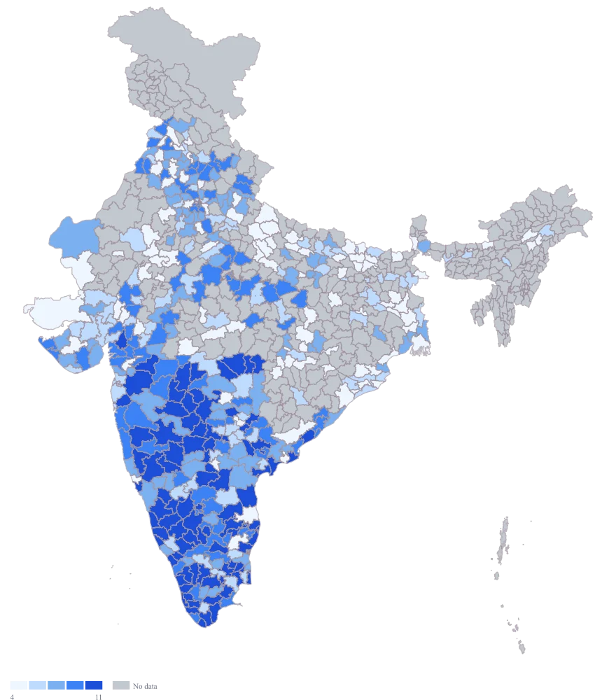 India Market Share Heat Map: Step 3 — the numbers, on defaults
