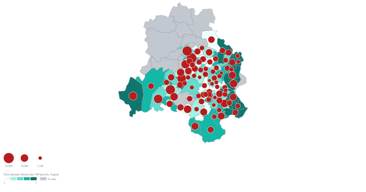 PIN Code Map of Delhi — the finished map