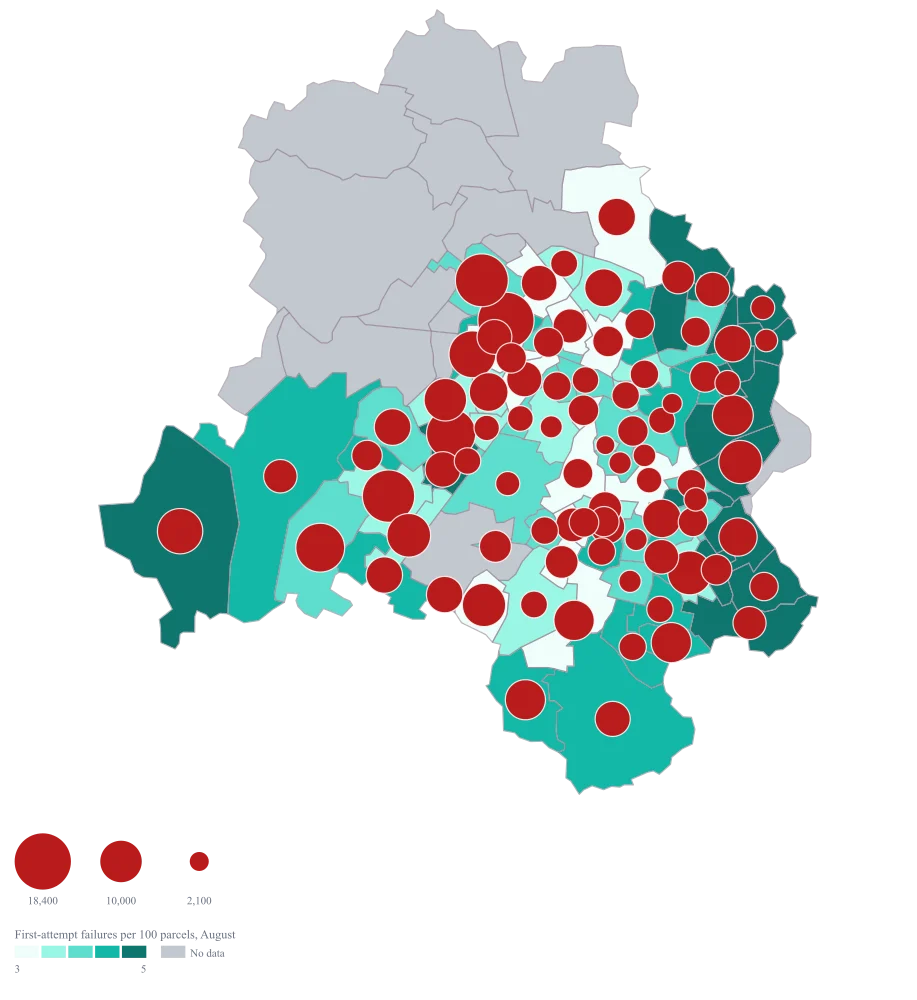 PIN Code Map of Delhi: the finished map, drawn from the worked example below
