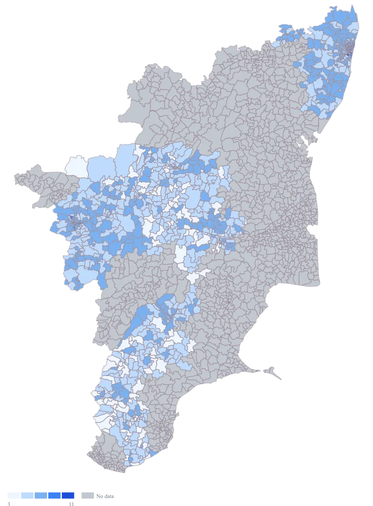 PIN Code Map of Tamil Nadu: Step 3 — the numbers, on defaults