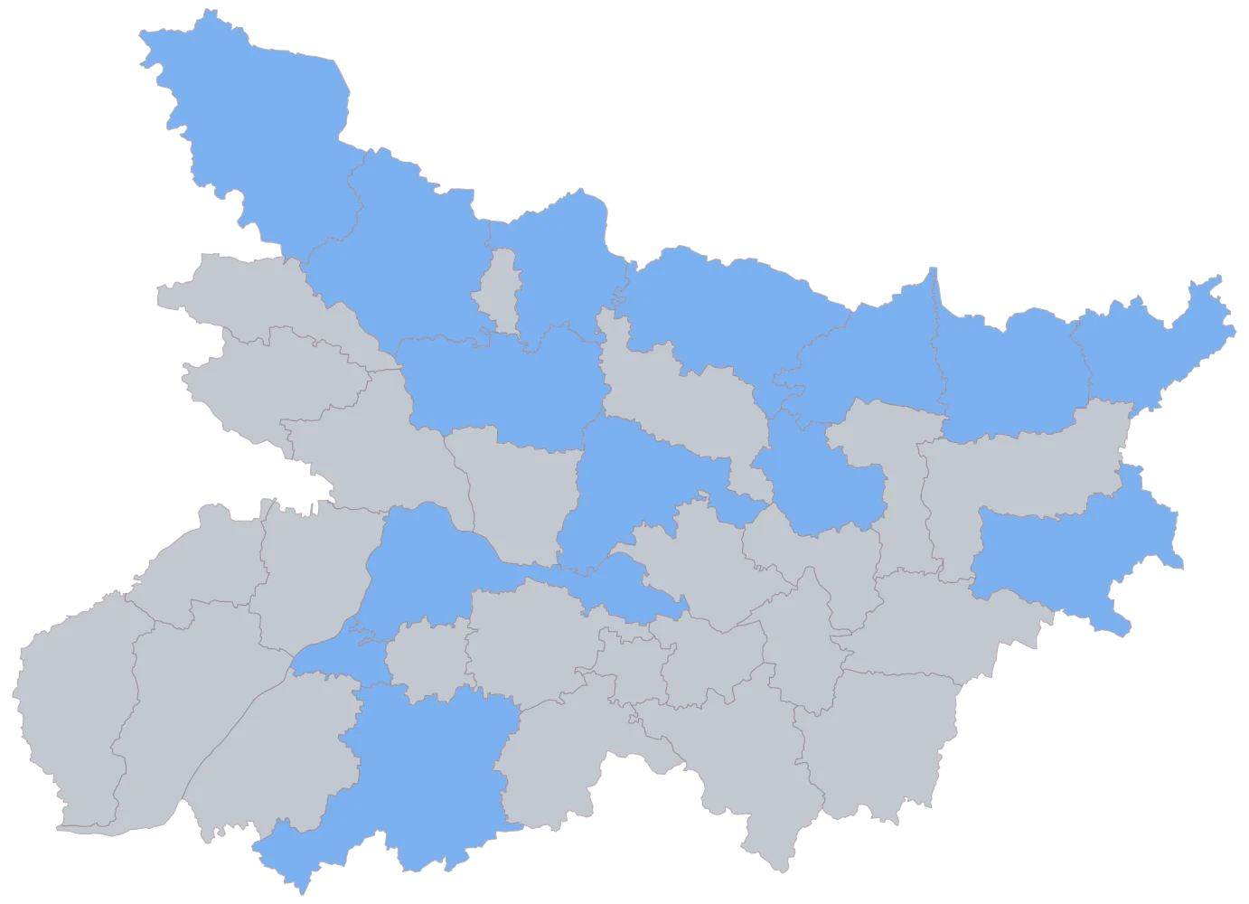 School Enrolment Map of India by District: Step 2 — the areas your sheet reached