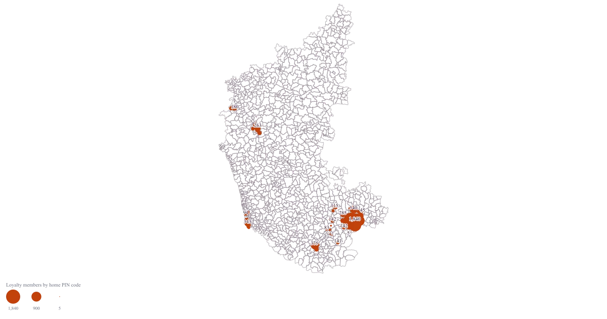 Store Catchment Map by PIN Code — the finished map
