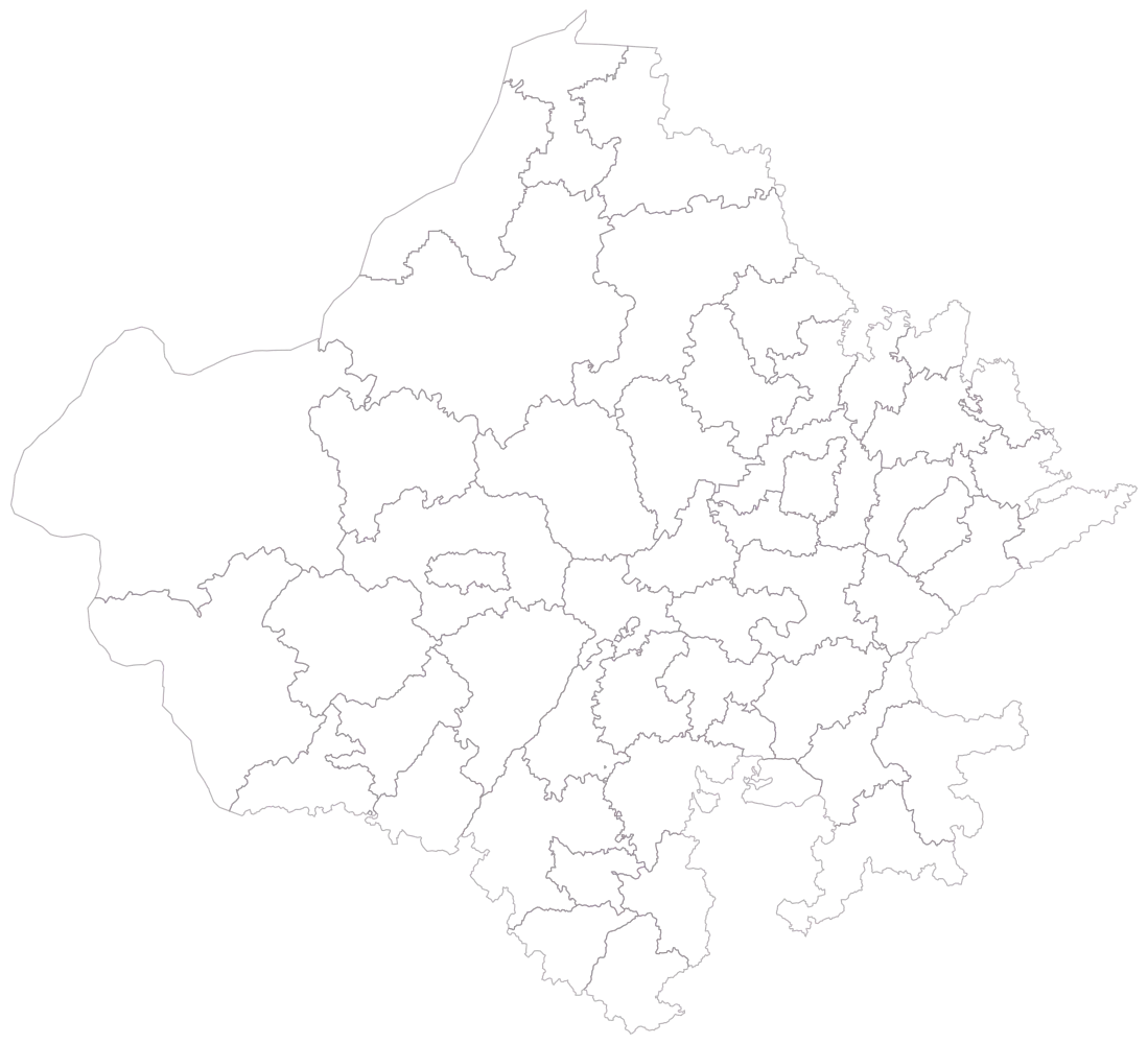 Tourism Footfall Map of Rajasthan by District: Step 1 — the geography, still empty