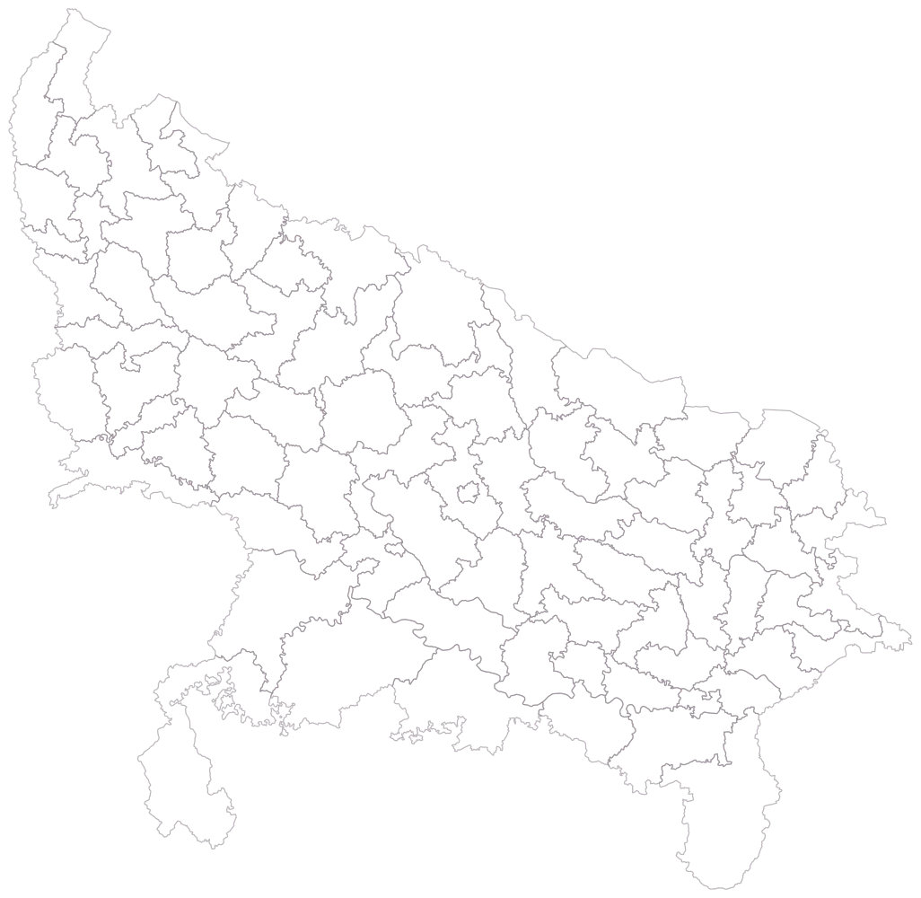 Voter Turnout Map of Uttar Pradesh by Constituency: Step 1 — the geography, still empty
